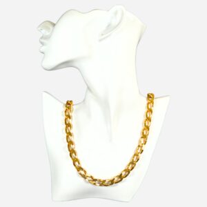 delows gold chain necklace - low neckline - long necklace yellow gold