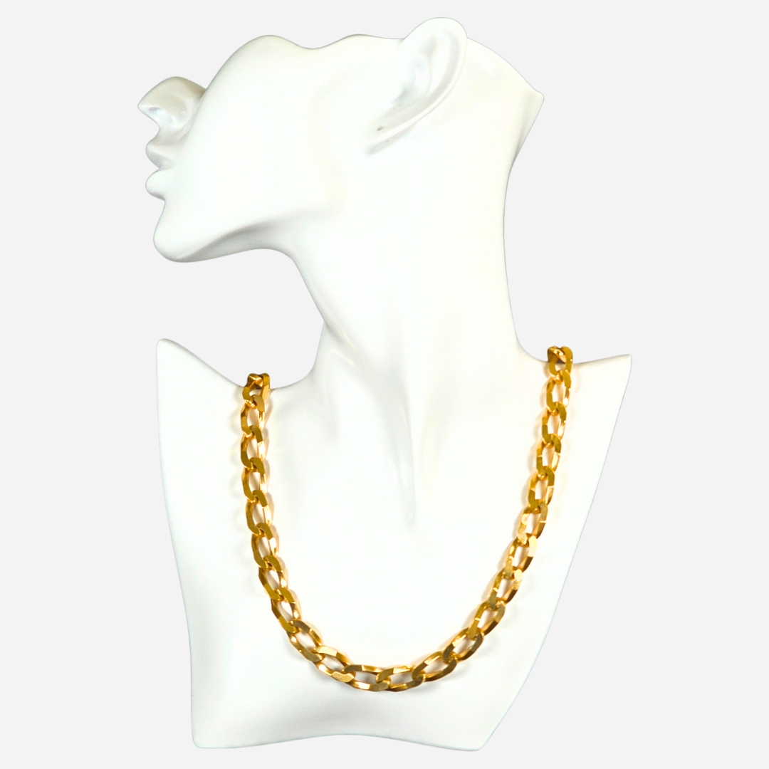 delows gold chain necklace - low neckline - long necklace yellow gold