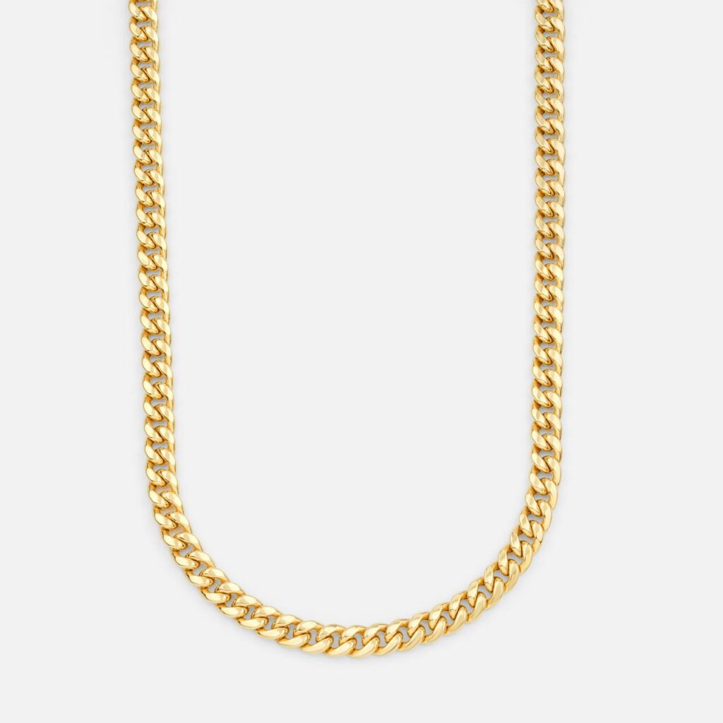 curb gold chain necklace - delows