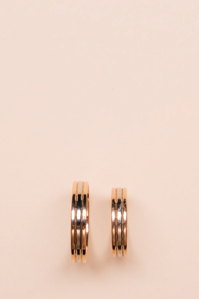 Rose gold rings for him and for her