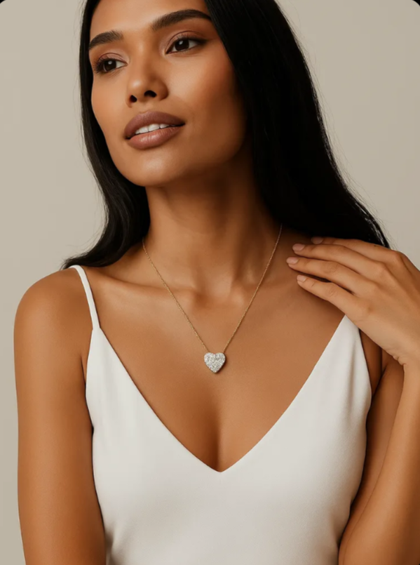 heart shape diamond necklace