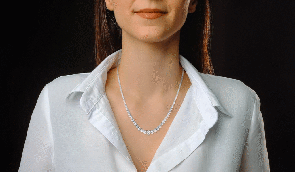 Diamond Necklace for Women - Timeless Classics Tennis Graduated Lab Grown