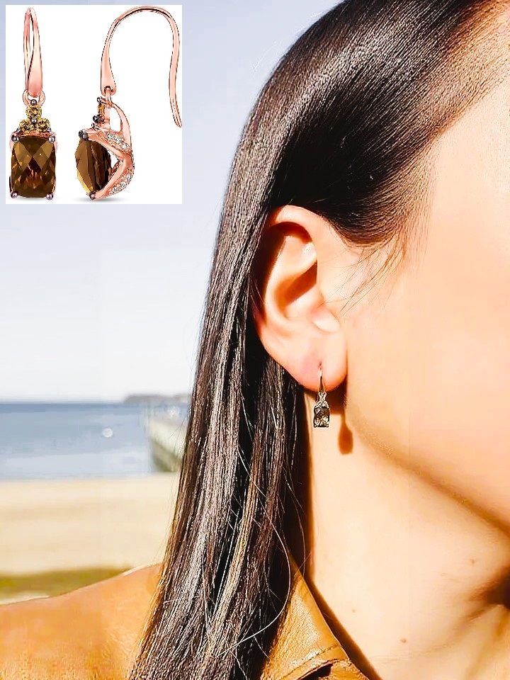 solid rose gold earrings by LeVian